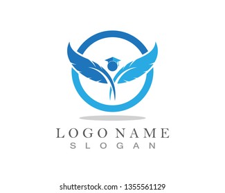feather logo vector template sign