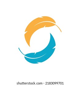 Feather Logo Vector Template Symbol Design