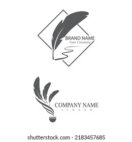 Feather Logo Vector Template Symbol Design