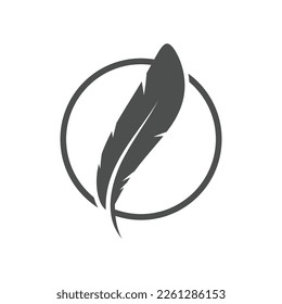 feather logo vector template and symbol design