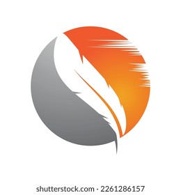 feather logo vector template and symbol design