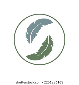 feather logo vector template and symbol design