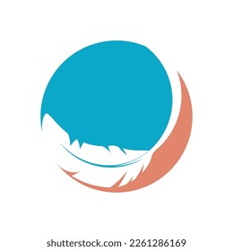 feather logo vector template and symbol design