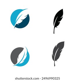 Feather Logo Vector Template Symbol