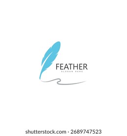 feather logo vector template symbol