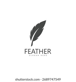 feather logo vector template symbol