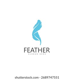 feather logo vector template symbol