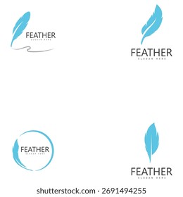 feather logo vector template symbol