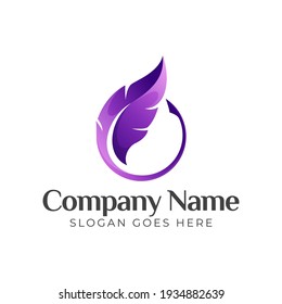 feather logos of quill signature, Lawyer law firm logo symbol icon design