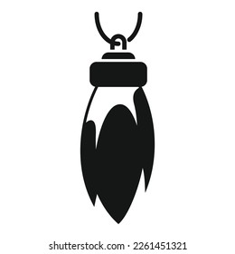 Feather glücklich Amulet Symbol einfache Vektorgrafik. Chinesisches Vermögen. Goldgeld