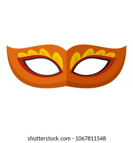 Feather mask icon. Flat illustration of feather mask vector icon for web