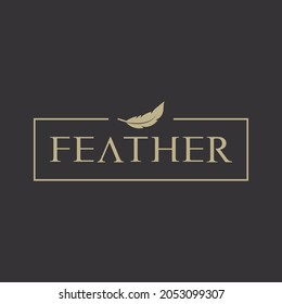 Feather minimal logo, feminine logo, Luxury bird feather, symbol, Minimalist, unique business icon, Luxury and fashion, vector, illustration, template design