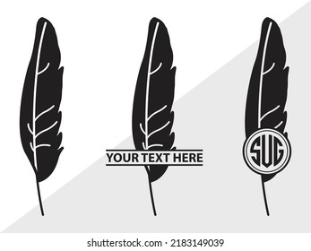 Feather Monogram SVG Printable Vector Illustration svg