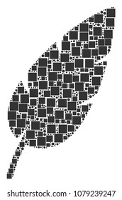 Feather mosaic icon of square figures and round items in various sizes. Vector items are organized into feather mosaic design concept.
