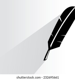 feather on white background, flat and shadow theme