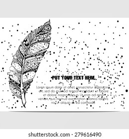 feather  ornamental vector card
