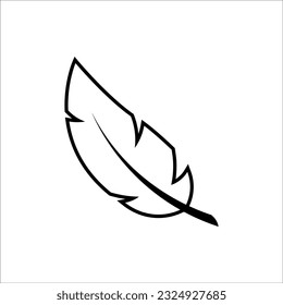 Feather outline icon isolated on white background.