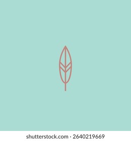 Feather outline style logo vector illustration. represent softness, lightness and comfort. simple and modern style icon.