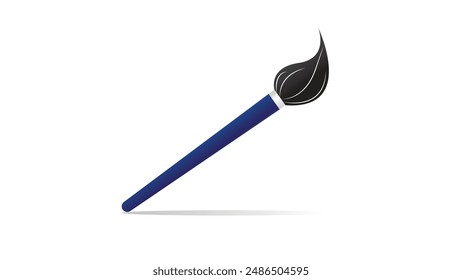 feather paint brush vector icon design, feather brush icon design