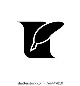 feather and paper icon illustration isolated vector sign symbol