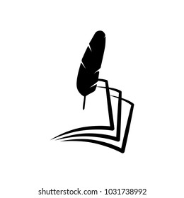 feather and paper. simple silhouette