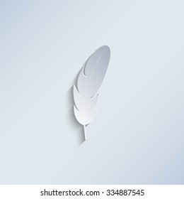 Feather - paper vector icon