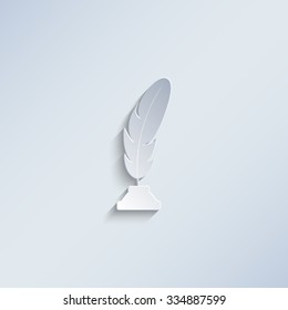 Feather - paper vector icon