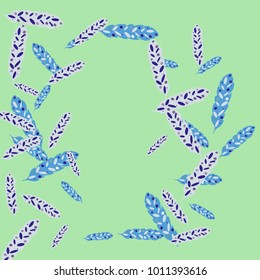 Feather pattern background. Vector illustration for decoration of holidays, postcards, posters, websites, carnivals, birthday and children's parties.