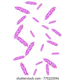 Feather pattern background. Vector illustration for decoration of holidays, postcards, posters, websites, carnivals, birthday and children's parties.