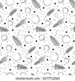 Feather Pattern black and white graphic simple abstract 