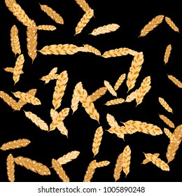 Feather Pattern, bright colorful background, cute and fun decoration. Black background. Vector illustration for celebration, party, carnival, festive holiday and Your project.