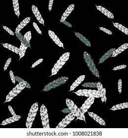 Feather Pattern, bright colorful background, cute and fun decoration. Vector illustration for celebration, party, carnival, festive holiday and Your project.