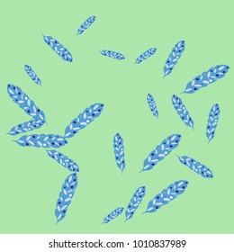 Feather Pattern, bright colorful background, cute and fun decoration. Vector illustration for celebration, party, carnival, festive holiday and Your project.