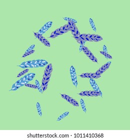 Feather Pattern, bright colorful background, cute and fun decoration. Vector illustration for celebration, party, carnival, festive holiday and Your project.