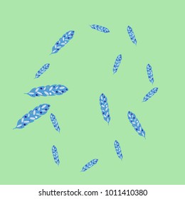 Feather Pattern, bright colorful background, cute and fun decoration. Vector illustration for celebration, party, carnival, festive holiday and Your project.