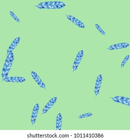 Feather Pattern, bright colorful background, cute and fun decoration. Vector illustration for celebration, party, carnival, festive holiday and Your project.