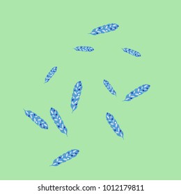 Feather Pattern, bright colorful background, cute and fun decoration. Vector illustration for celebration, party, carnival, festive holiday and Your project.