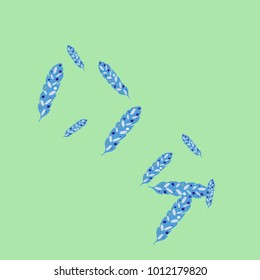 Feather Pattern, bright colorful background, cute and fun decoration. Vector illustration for celebration, party, carnival, festive holiday and Your project.