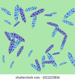 Feather Pattern, bright colorful background, cute and fun decoration. Vector illustration for celebration, party, carnival, festive holiday and Your project.