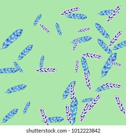 Feather Pattern, bright colorful background, cute and fun decoration. Vector illustration for celebration, party, carnival, festive holiday and Your project.