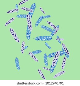 Feather Pattern, bright colorful background, cute and fun decoration. Vector illustration for celebration, party, carnival, festive holiday and Your project.