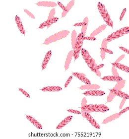 Feather Pattern, bright colorful background, cute and fun decoration. Vector illustration for celebration, party, carnival, festive holiday and Your project.