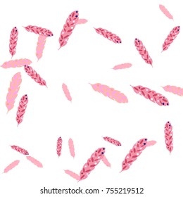 Feather Pattern, bright colorful background, cute and fun decoration. Vector illustration for celebration, party, carnival, festive holiday and Your project.