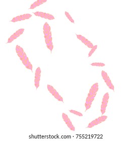 Feather Pattern, bright colorful background, cute and fun decoration. Vector illustration for celebration, party, carnival, festive holiday and Your project.