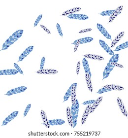 Feather Pattern, bright colorful background, cute and fun decoration. Vector illustration for celebration, party, carnival, festive holiday and Your project.