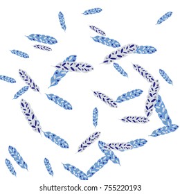 Feather Pattern, bright colorful background, cute and fun decoration. Vector illustration for celebration, party, carnival, festive holiday and Your project.