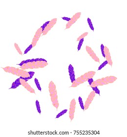 Feather Pattern, bright colorful background, cute and fun decoration. Vector illustration for celebration, party, carnival, festive holiday and Your project.