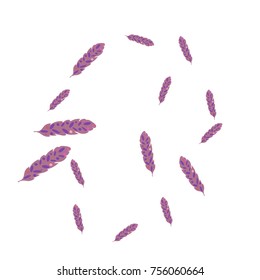 Feather Pattern, bright colorful background, cute and fun decoration. Vector illustration for celebration, party, carnival, festive holiday and Your project. 