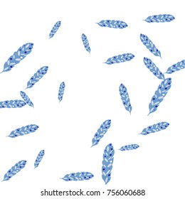 Feather Pattern, bright colorful background, cute and fun decoration. Vector illustration for celebration, party, carnival, festive holiday and Your project. 