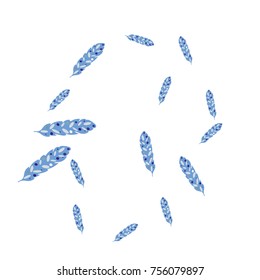 Feather Pattern, bright colorful background, cute and fun decoration. Vector illustration for celebration, party, carnival, festive holiday and Your project. 